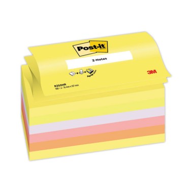 Notes repositionnables ZNotes 76x127 mm néon assortis  x6 - Fiducial