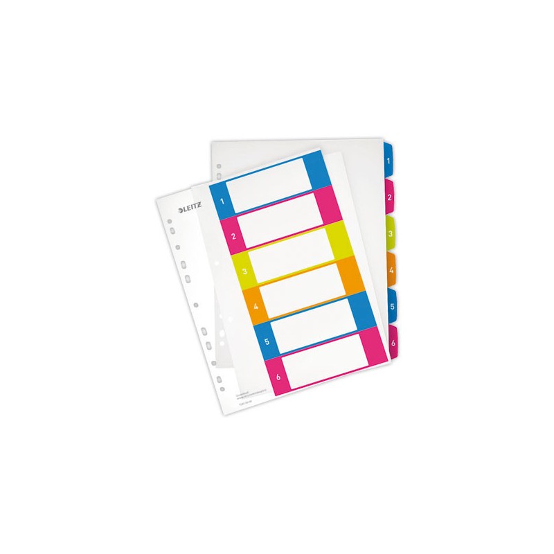 Jeu d'intercalaires numériques LEITZ Wow - A4 - 6 onglets  - Fiducial