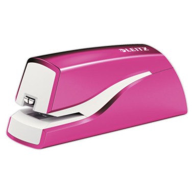 Agrafeuse électrique WOW à piles LEITZ - 10 feuilles - Rose  - Fiducial