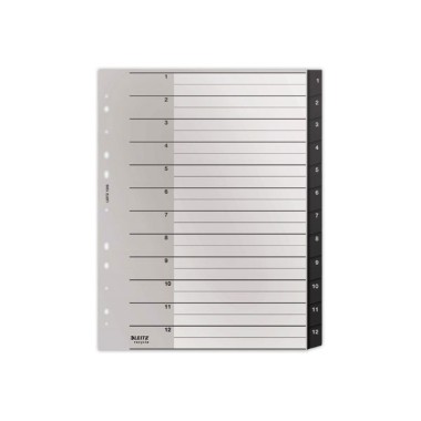 Jeu d'intercalaires numériques extra larges LEITZ Recycle - PP - A4-12T  - Fiducial