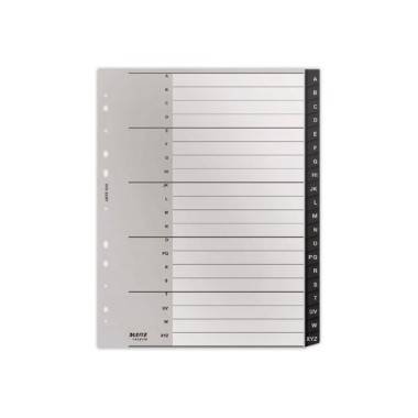 Jeu d'intercalaires alphabétiq extra larges LEITZ Recycle - PP - A4-20T  - Fiducial