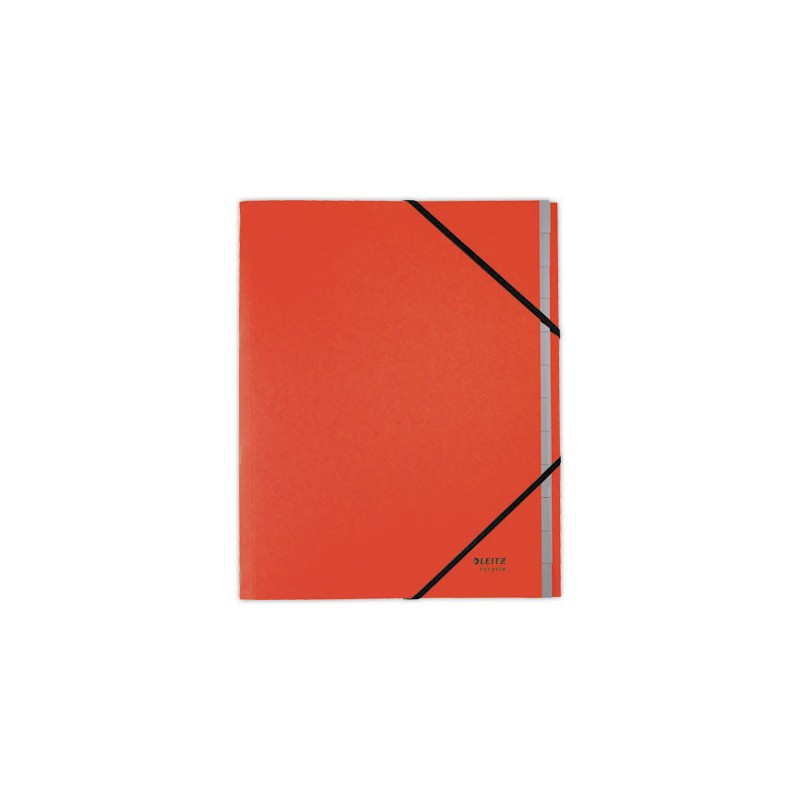 Trieur avec élastiques LEITZ 12 touches - 100% recyclé - Rouge  - Fiducial
