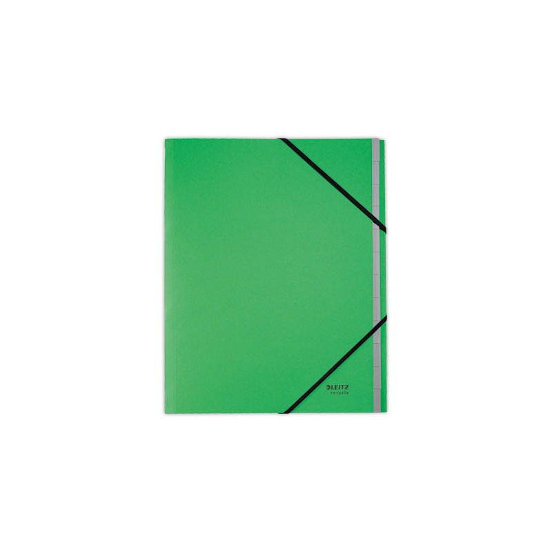 Trieur avec élastiques LEITZ 12 touches - 100% recyclé - Vert  - Fiducial