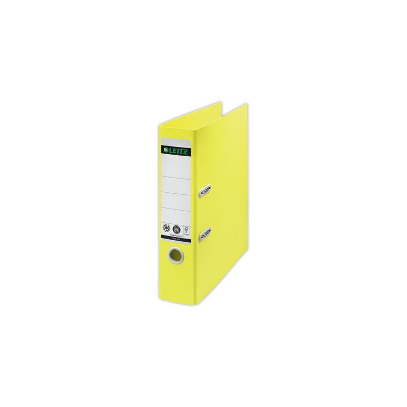 Classeurs à levier 180 LEITZ Recyclé A4 - Dos 8 cm - Jaune  - Fiducial