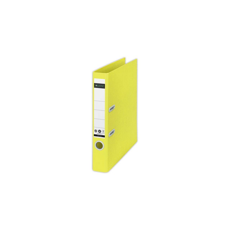 Classeurs à levier 180 LEITZ Recyclé A4 - Dos 5 cm - Jaune  - Fiducial