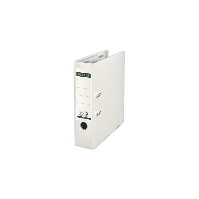 Classeur à levier LEITZ 180 - Dos 8 cm - Blanc  - Fiducial