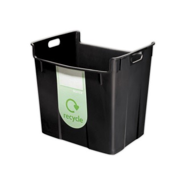 Corbeille à papier LEITZ - 40 litres en plastique - noir  - Fiducial