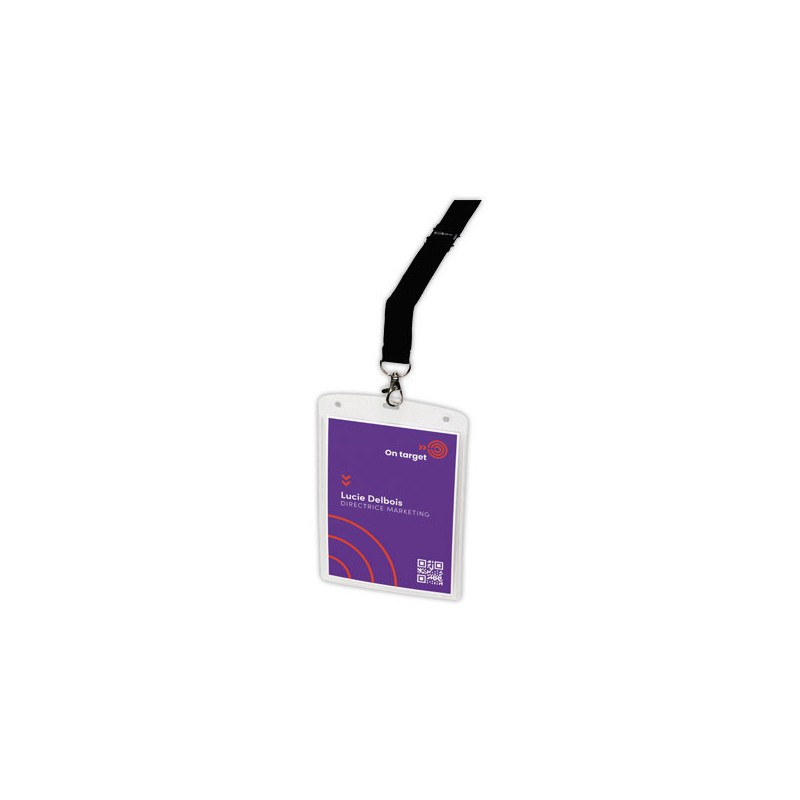 Badges pochette A6 avec tours de cou 14,8 x 10,5 cm  x10 - Fiducial