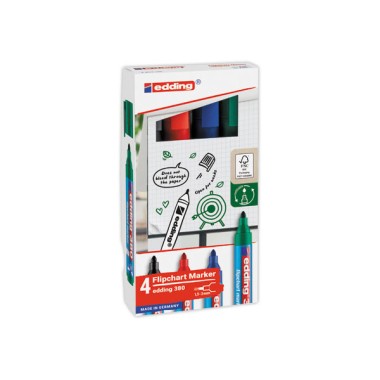 Marqueurs tableaux papier EDDING 380-Pointe ogive  x4 - Fiducial