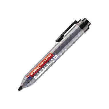 Marqueur rétractable pour tableaux blancs Edding, pointe ogive noire  - Fiducial