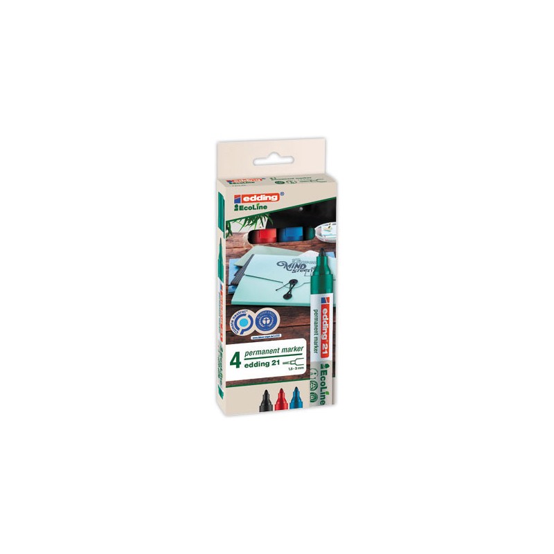 Marqueurs permanents Ecoline EDDING - E 21 - Ogive  x4 - Fiducial