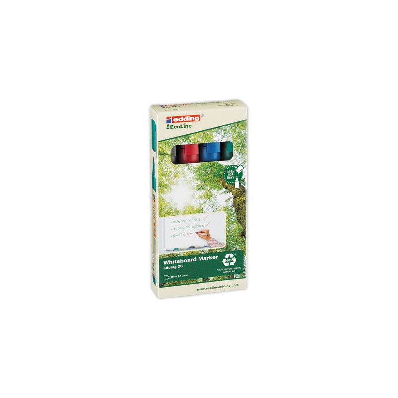 Marqueurs pour tableaux blancs EDDING E28 - Ecoline  x4 - Fiducial