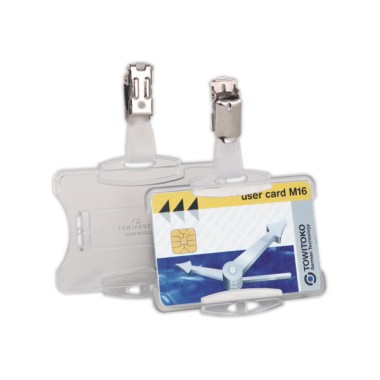 porte-carte sécurité ouvert avec clip transparent  x25 - Fiducial