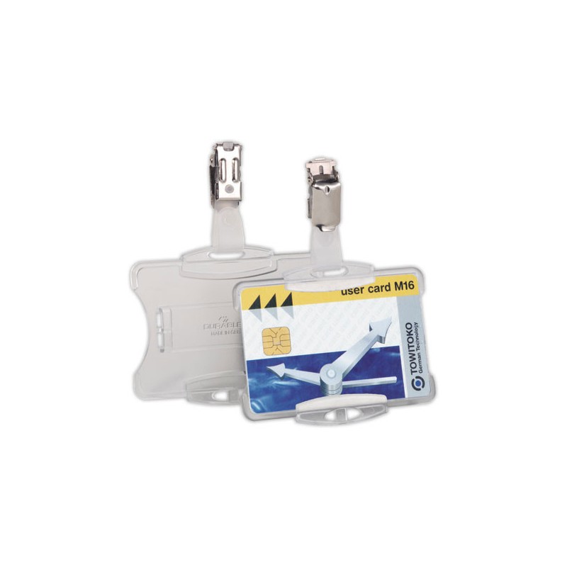porte-carte sécurité ouvert avec clip transparent  x25 - Fiducial