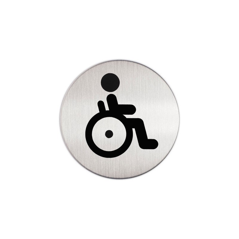 Plaque de signalisation ronde "Toilettes handicapés"  - Fiducial