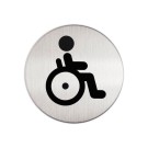 Plaque de signalisation ronde "Toilettes handicapés"  - Fiducial
