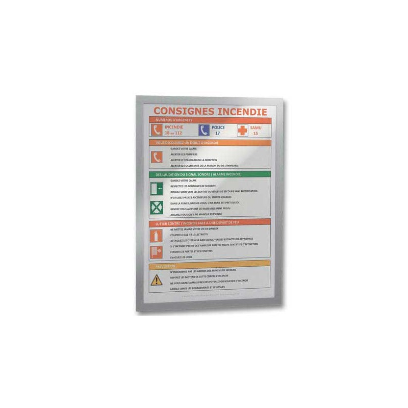 Pochettes adhésives de signalisation Duraframe - A3 - cadre alu  x2 - Fiducial