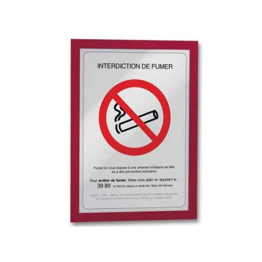Cadre d'affichage adhésif Duraframe - A4 - Rouge  x2 - Fiducial