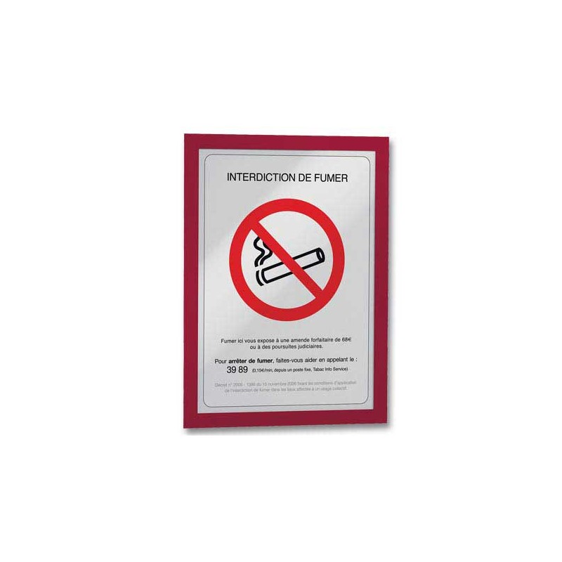 Cadre d'affichage adhésif Duraframe - A4 - Rouge  x2 - Fiducial