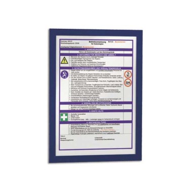 Pochettes adhésives de signalisation Duraframe - A4 - cadre bleu  x2 - Fiducial