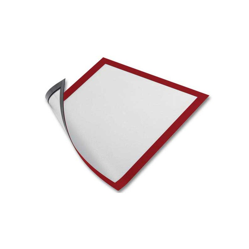 Pochettes de signalisation cadre magnétique Magaframe-A4 - rouge  x5 - Fiducial