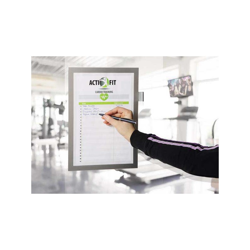 Pochette cadre adhésive A4 argent DURAFRAME NOTE  - Fiducial