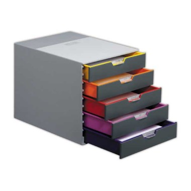 Module de classement 5 tiroirs VARICOLOR gris  - Fiducial