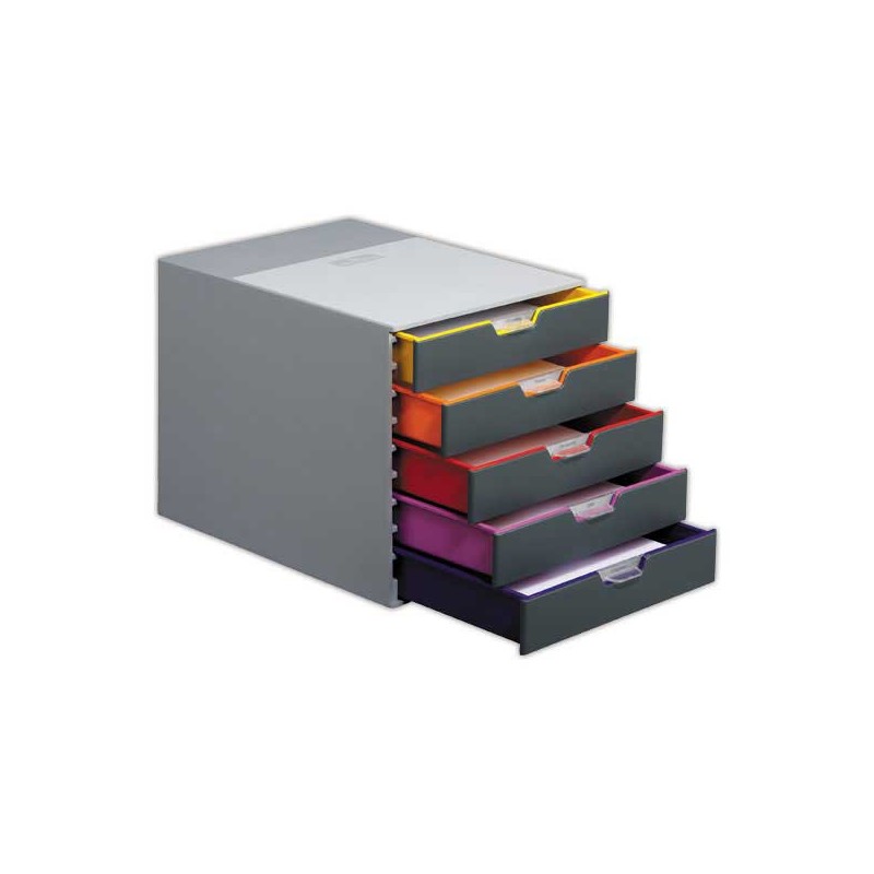 Module de classement 5 tiroirs VARICOLOR gris  - Fiducial