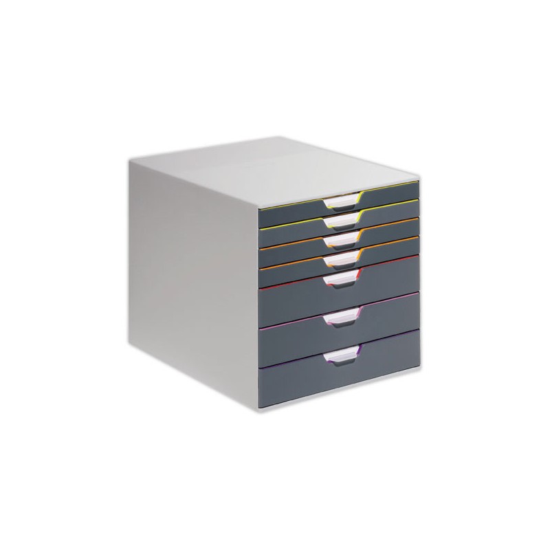Module de classement 7 tiroirs VARICOLOR gris  - Fiducial
