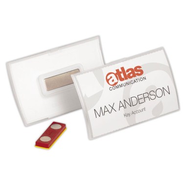 Porte-badge à aimant ClickFold Fix Plus 9x5,4 cm DURABLE  x10 - Fiducial