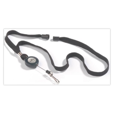 Enrouleurs porte-badges avec lacet noir  x10 - Fiducial