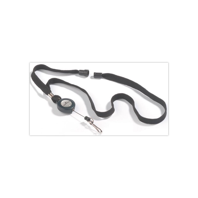 Enrouleurs porte-badges avec lacet noir  x10 - Fiducial
