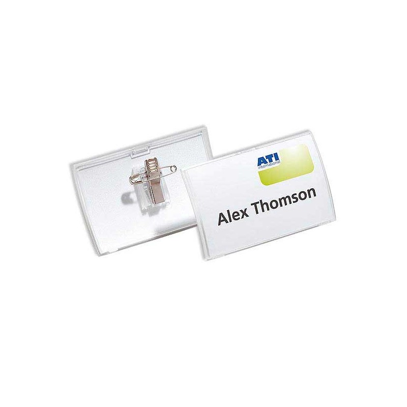 Badges click fold 9 x 5,4 cm avec pince et épingle  x25 - Fiducial
