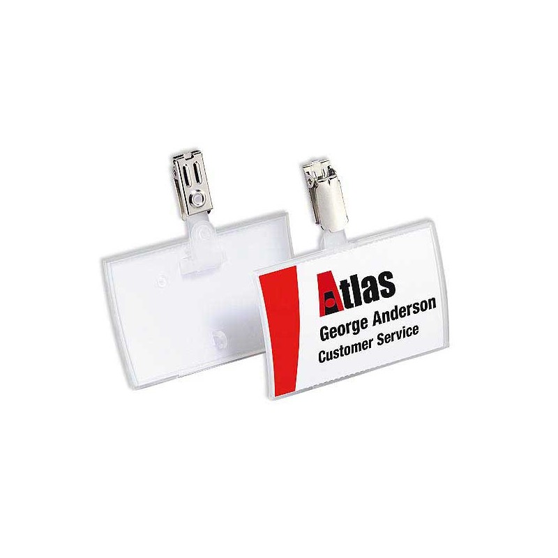 Badges click fold 9 x 5,4 cm avec CLIP  x25 - Fiducial