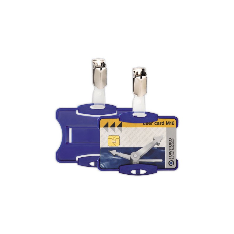 porte-carte sécurité ouvert avec clip bleu  x25 - Fiducial