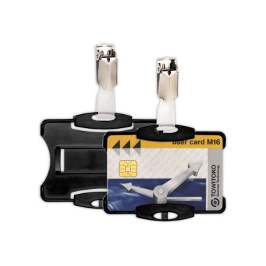 porte-carte sécurité ouvert avec clip noir  x25 - Fiducial