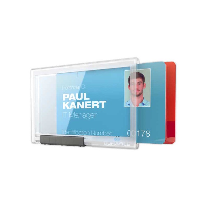 Porte cartes PUSHBOX duo 54 x 87 mm  x10 - Fiducial
