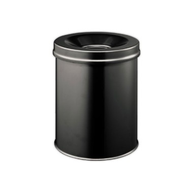 Corbeille à papier anti-feu 15 litre noir  - Fiducial