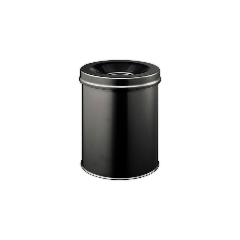 Corbeille à papier anti-feu 15 litre noir  - Fiducial