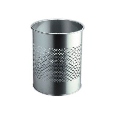Corbeille à papier métal ajourée 15 litre argent  - Fiducial