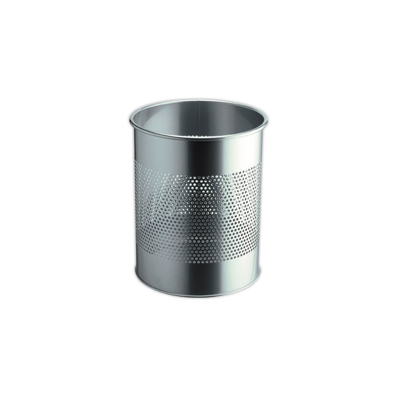 Corbeille à papier métal ajourée 15 litre argent  - Fiducial