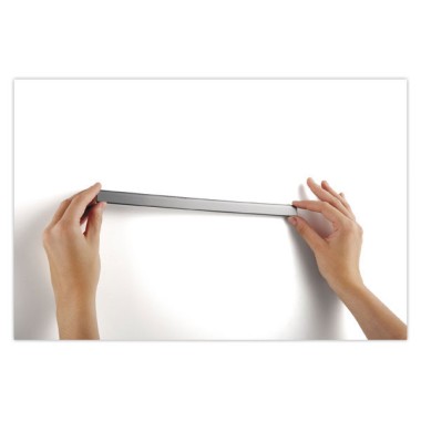 Barres magnétiques 29.7 cm avec fixation ahésive. Argent.  x5 - Fiducial