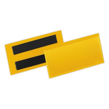 Pochettes logistiques magnétiques 100x38 mm jaune DURABLE  x50 - Fiducial