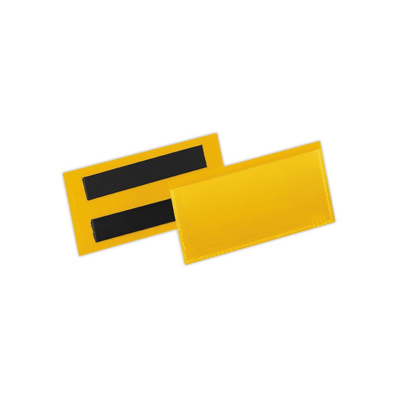 Pochettes logistiques magnétiques 100x38 mm jaune DURABLE  x50 - Fiducial