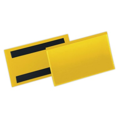 Pochettes logistiques magnétiques 150x67 mm jaune DURABLE  x50 - Fiducial