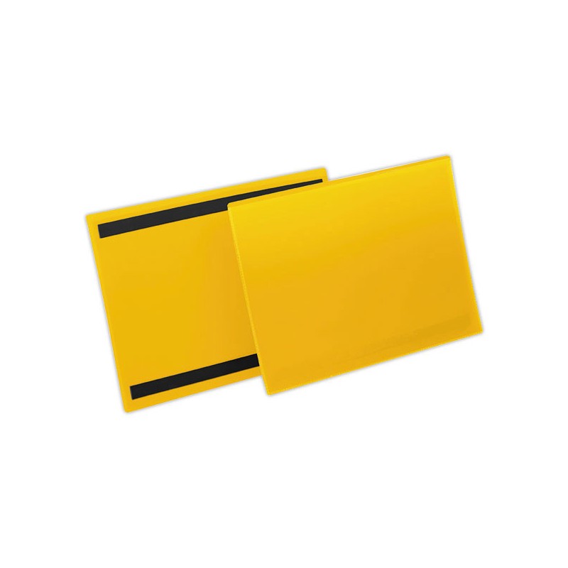 Pochettes logistiques magnétiques A4 paysage jaune DURABLE  x50 - Fiducial