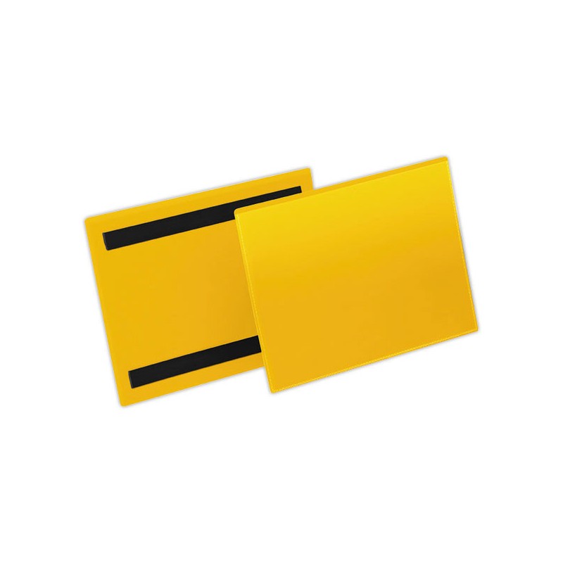 Pochettes logistiques magnétiques A5 paysage jaune DURABLE  x50 - Fiducial