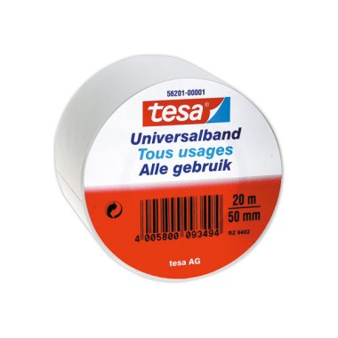 Rouleau d'adhésif PVC pour réparation TESA - 20m x 50mm Blanc  - Fiducial