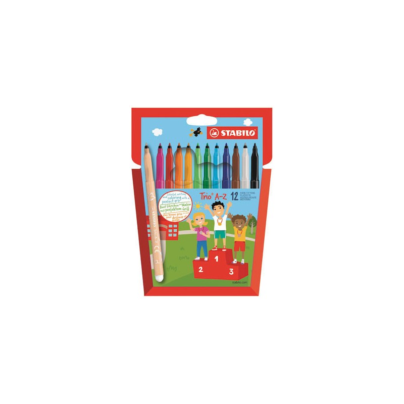 Feutres de coloriage STABILO Trio A-Z  x12 - Fiducial