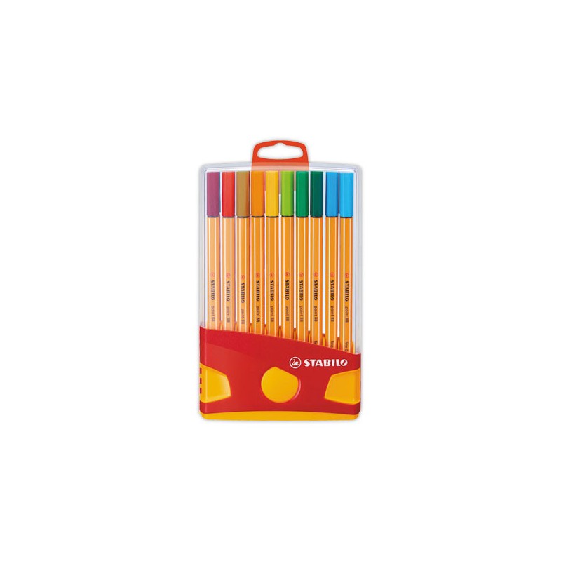 Stylos-feutres STABILO Point 88 ColorParade boîtier rouge/orange  x20 - Fiducial